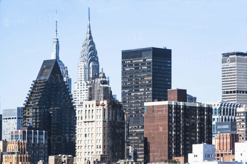 USA, New York State, New York City, Skyline with Empire State Building and Chrysler Building