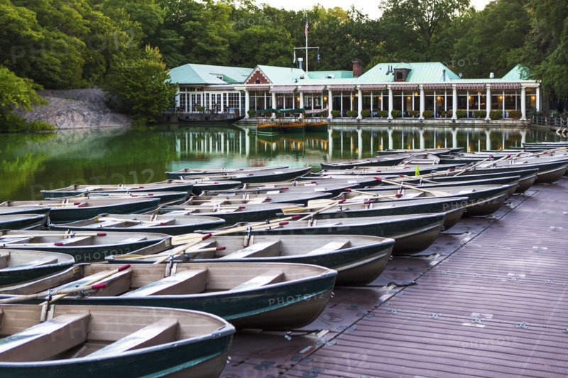 USA, New York State, New York City, Rowboats in row