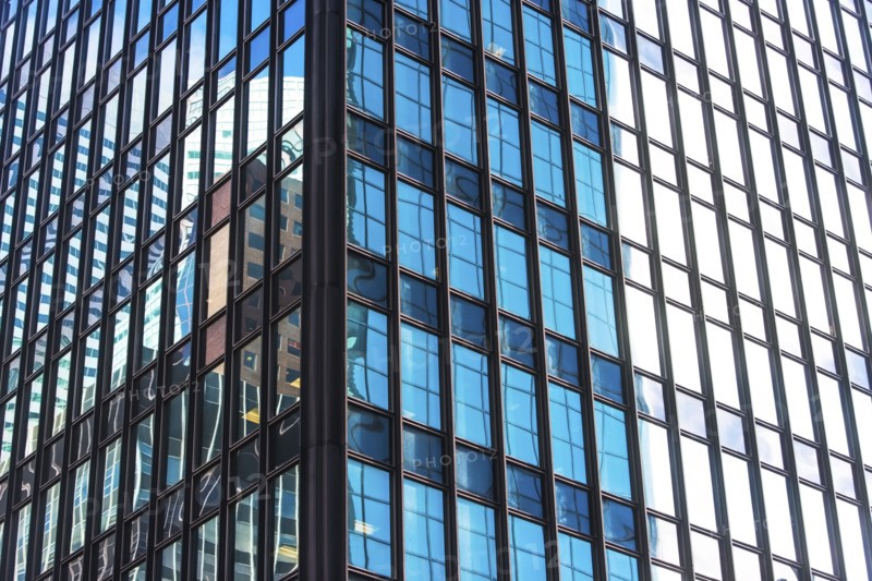 USA, New York State, New York City, Reflection in modern skyscraper