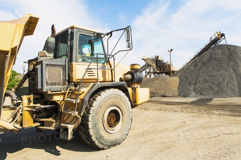 Dump track and heap of gravel