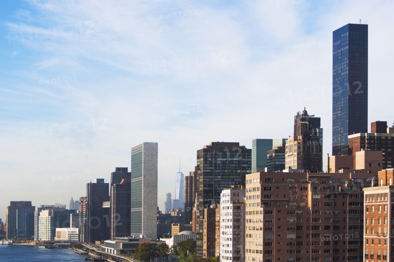 USA, New York State, New York City, Manhattan, City with cloudy sky