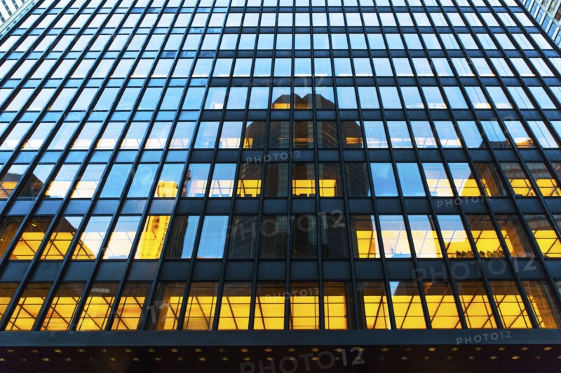 USA, New York State, New York City, Manhattan, Low angle view of office building