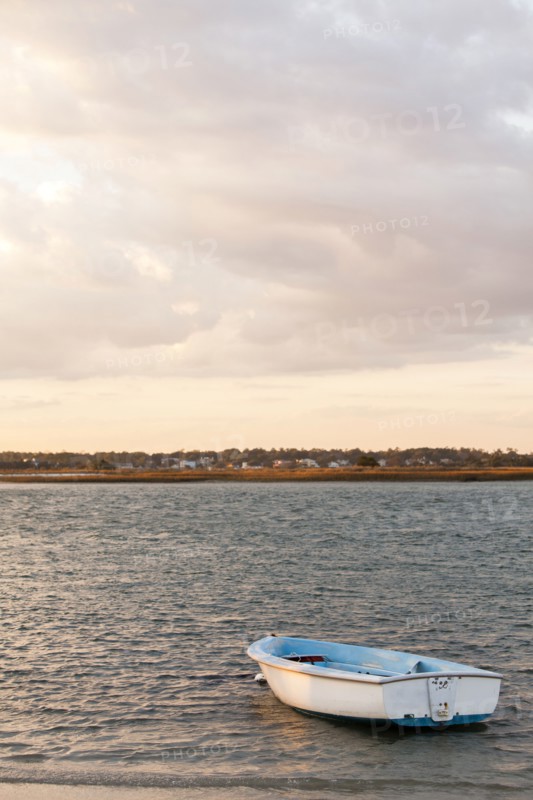 Empty boat in water