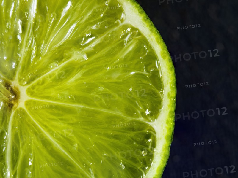 Halved green lime
