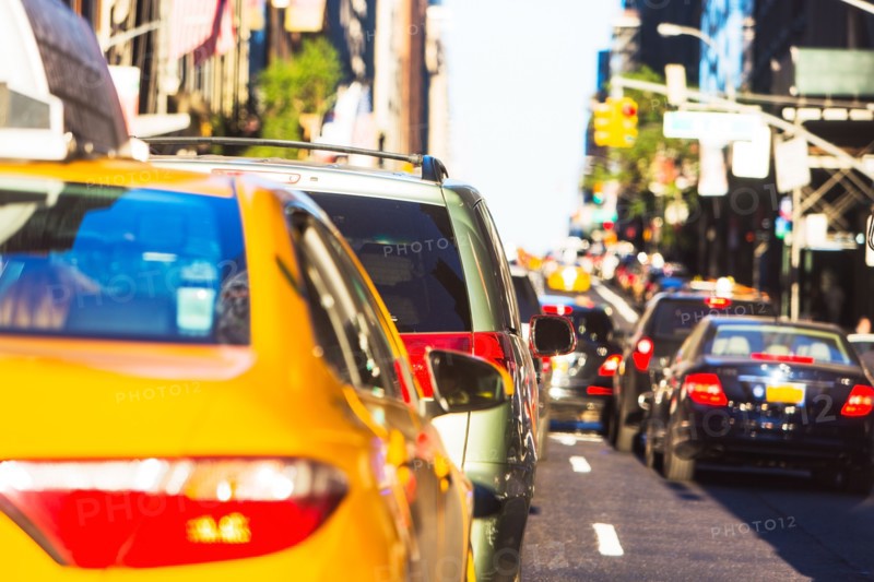 USA, New York, Car traffic in big city