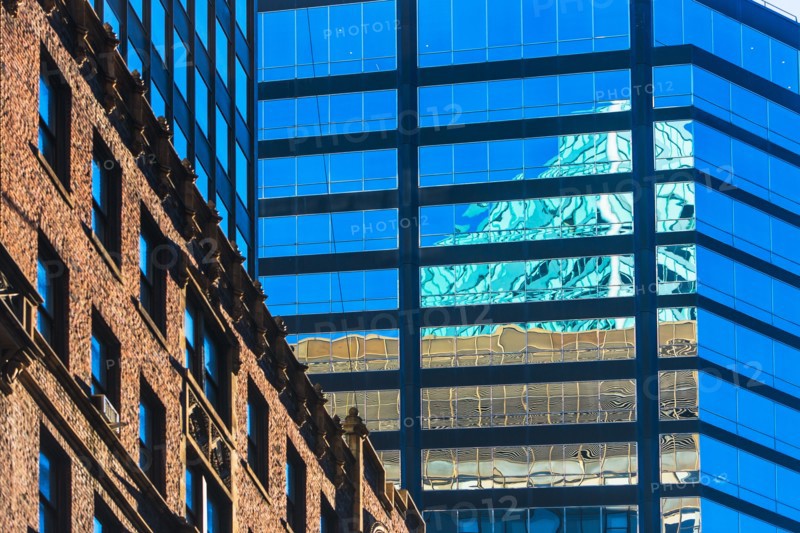 USA, New York, Old building and office block in background