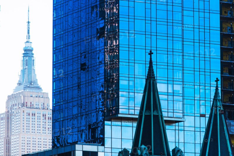 USA, New York, Glass office buildings