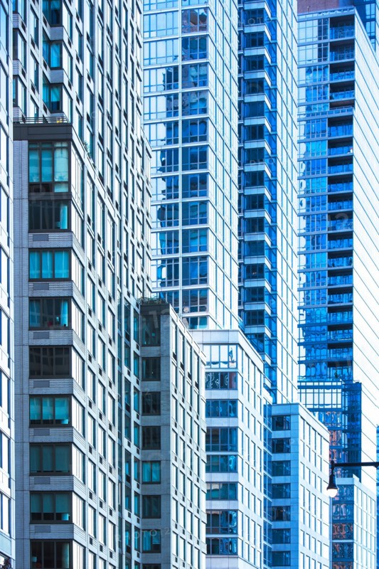 USA, New York, Glass office buildings