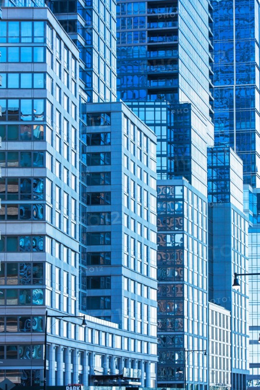 USA, New York, Glass office buildings