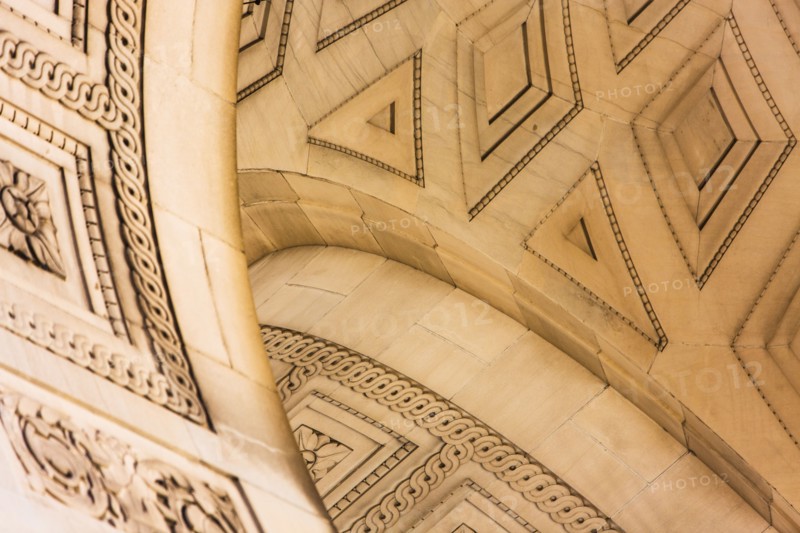 USA, New York, Old building with ornate ceiling