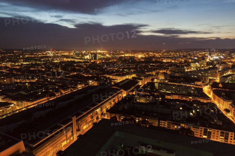 Switzerland, Basel, Basel-Stadt, Cityscape at dusk
