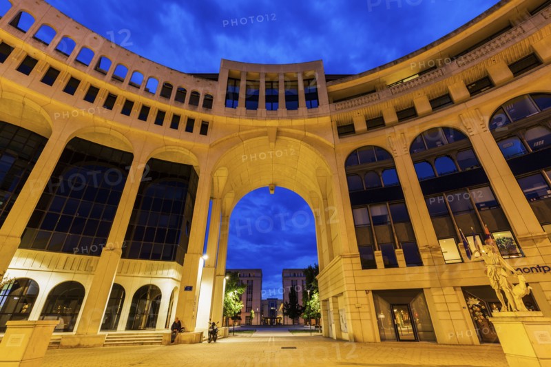 France, Occitanie, Montpellier, Modern architecture of Quartier Antigone