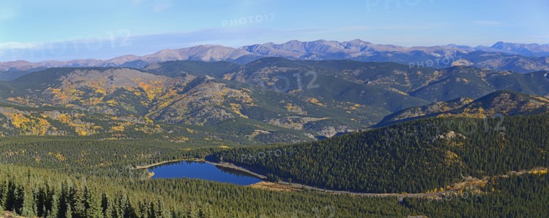USA, Colorado, Scenic view of Echo lake from Mount Evans