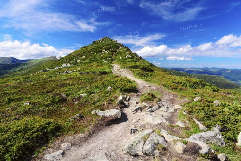 Ukraine, Ivano-Frankivsk region, Verkhovyna district, Carpathians, Chernohora, Mountain landscape on sunny day