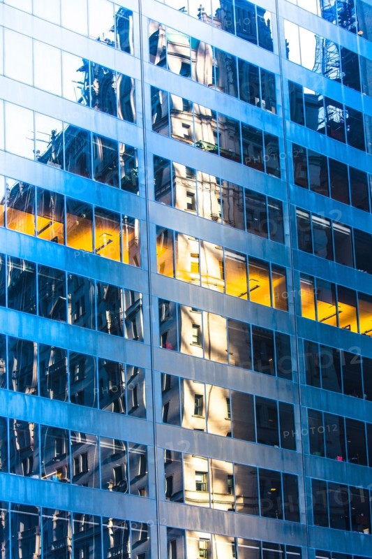 USA, New York State, New York City, Detail of office building facade