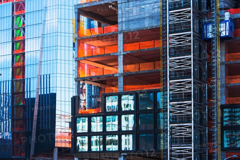 USA New York, New York City, Office buildings under construction