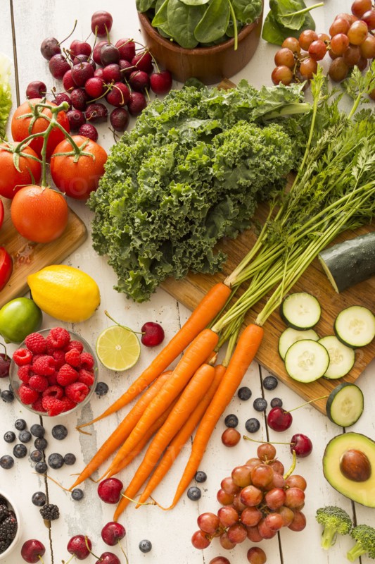 Fresh fruits and vegetables