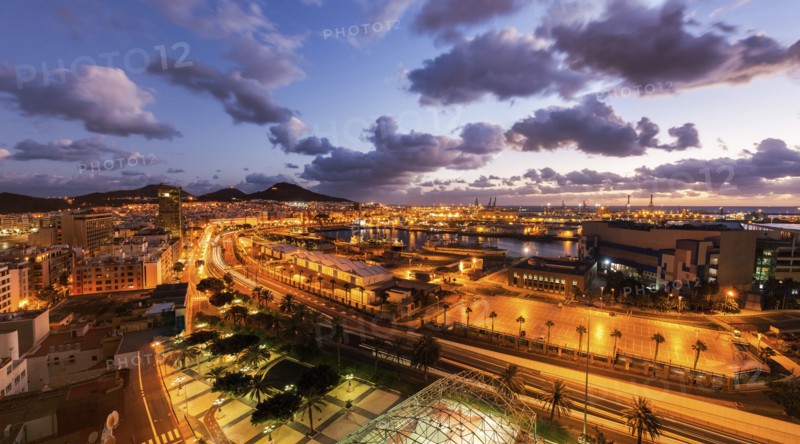 Spain, Canary Islands, Gran Canaria, Las Palmas, Panorama of Las Palmas
