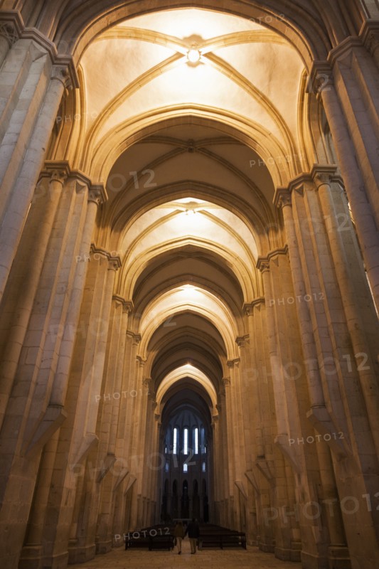 Portugal, Centro Region, Alcobaca, Interior of Alcobaca Monastery