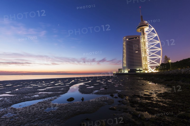 Portugal, Lisbon, Tower Vasco da Gama by Tagus River