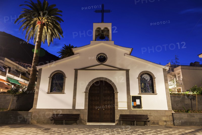 Spain, Canary Islands, Tenerife, Acantilados de los Gigantes, Holy Spirit Church in Acantilados de los Gigantes