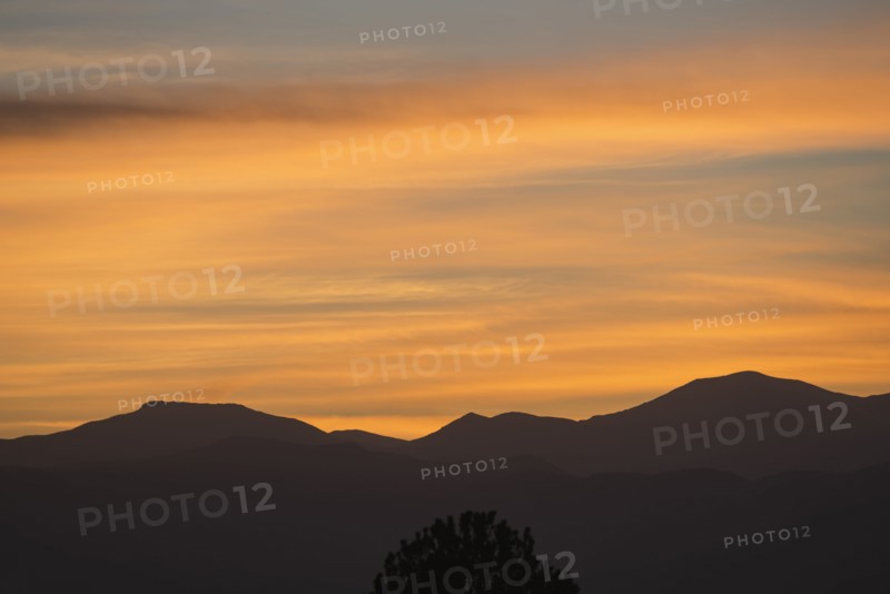 USA, Colorado, Denver, Romantic sky over mountain range
