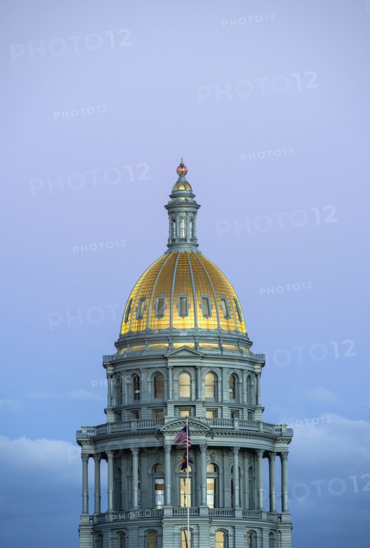 USA, Colorado, Denver, State Capitol dome at dusk