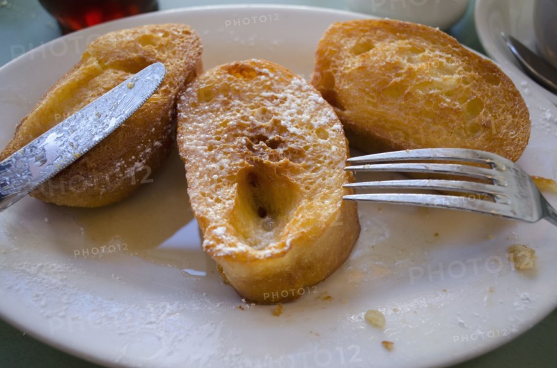Plate with fresh french toasts