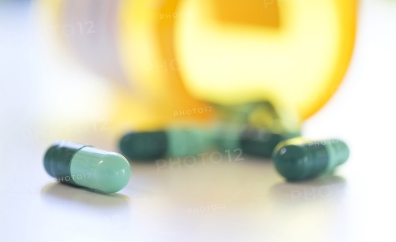 Close-up of pill bottle