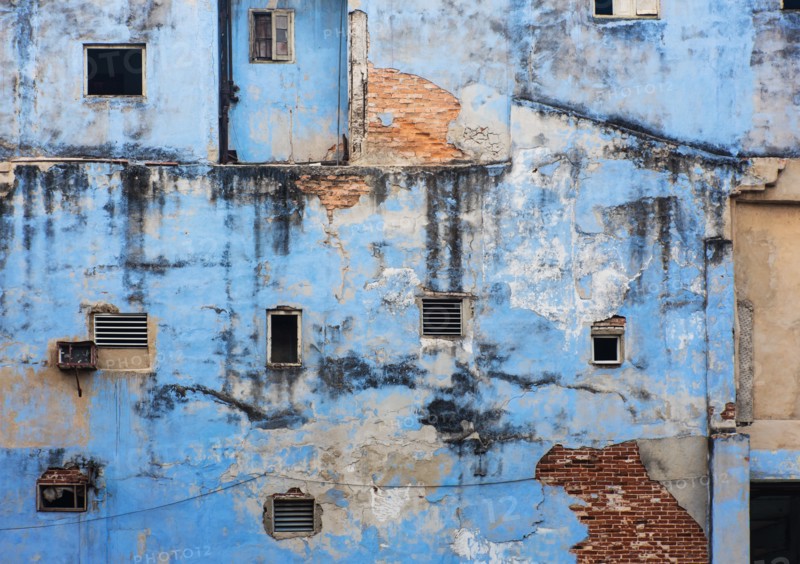 Cuba, Havana, Run-down building