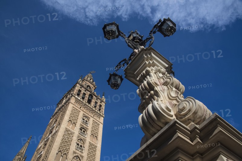 Spain, Seville, Plaza Virgin De Los Reyes, Tower of Giralda