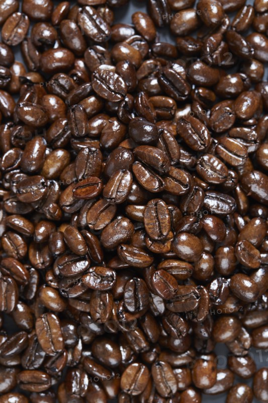 Full frame of roasted coffee beans