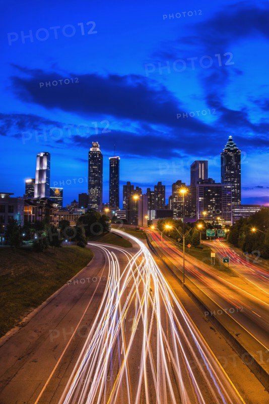 USA, Georgia, Atlanta, City skyline at dusk