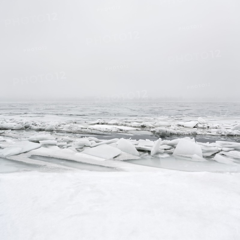 Ukraine, Dnepropetrovsk region, Dnepropetrovsk city, Frozen river with lumps of ice