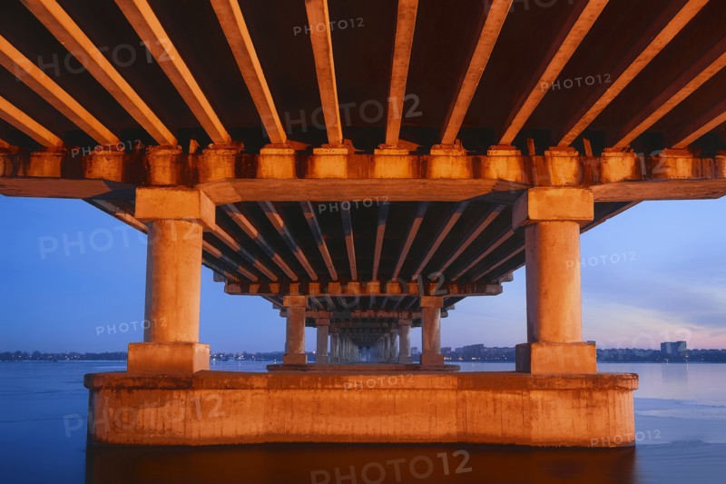 Ukraine, Dnepropetrovsk region, Dnepropetrovsk city, Bridge seen from below
