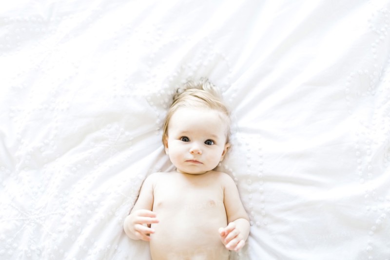 Portrait of baby girl (6-11 Months) directly above