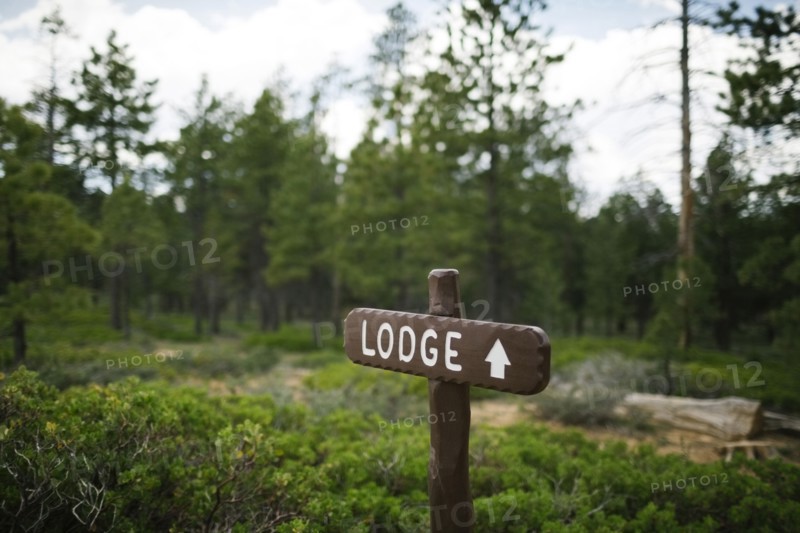USA, Utah, Sign in Bryce Canyon National Park