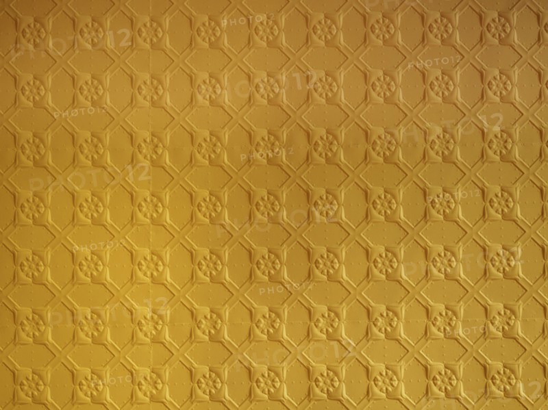 Yellow pressed tin ceiling