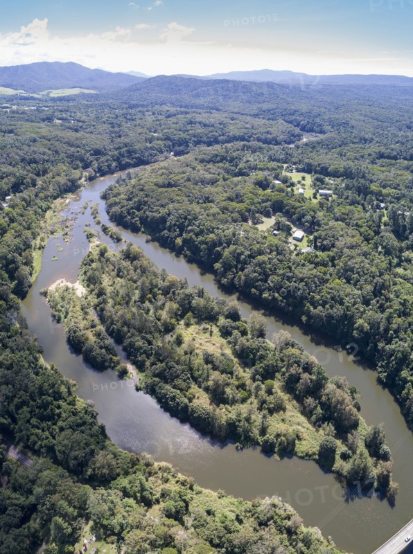 Australia, Queensland, Landscape with river and rainforest