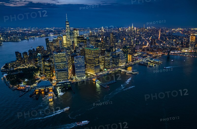 USA, New York, New York City, City lights at night