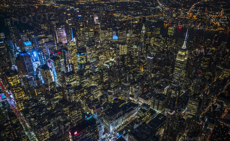 USA, New York, New York City, City lights at night