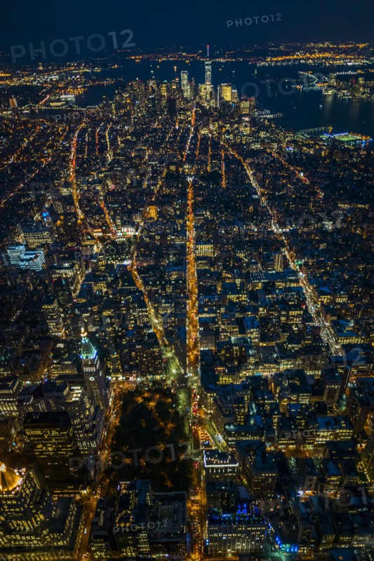 USA, New York, New York City, City lights at night