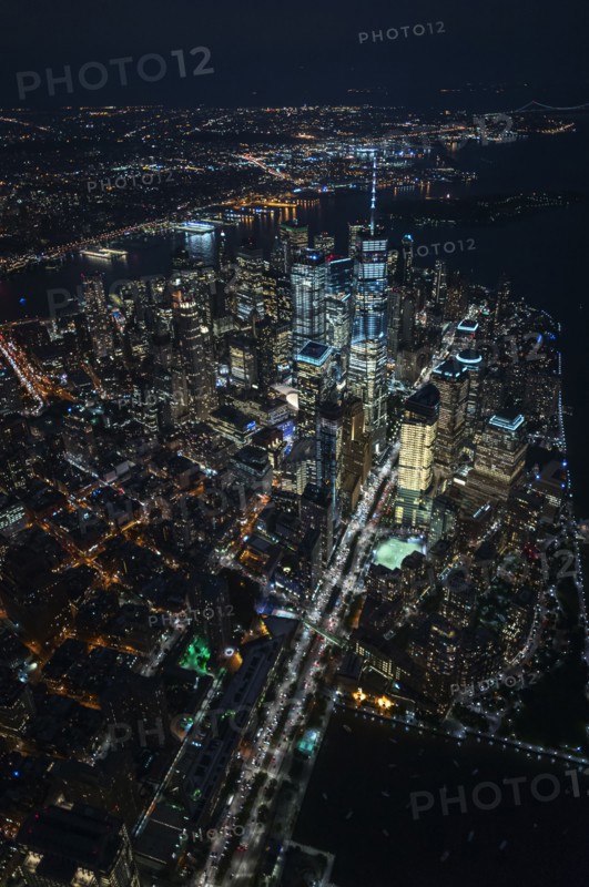 USA, New York, New York City, City lights at night
