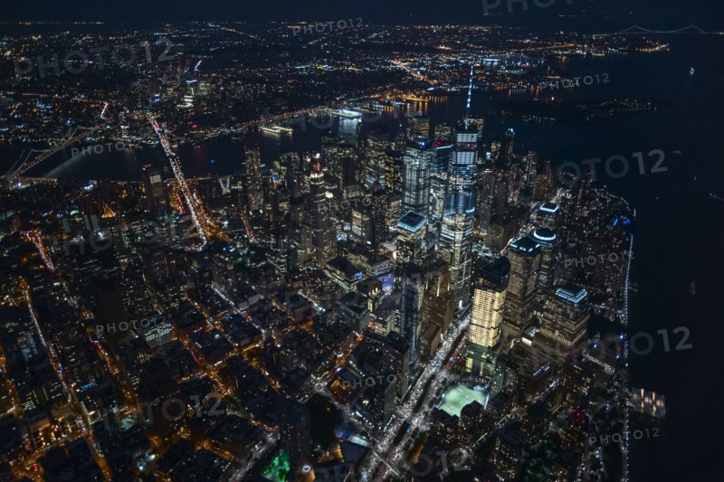 USA, New York, New York City, City lights at night