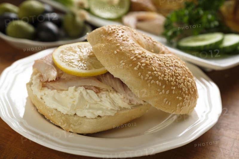 Sandwich with whitefish and cream cheese