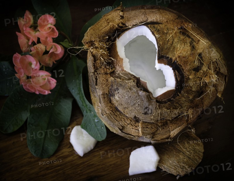 Organic coconut with water inside