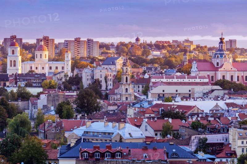 Vilnius, Lithuania, Cityscape at sunrise