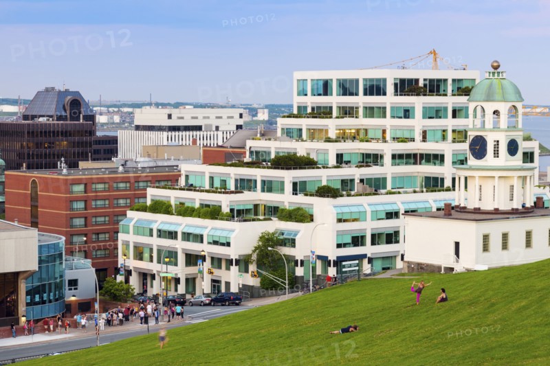 Canada, Nova Scotia, Halifax, Town Clock with other buildings in background