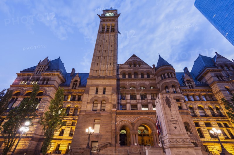 Canada, Ontario, Toronto, Old City Hall at dusk