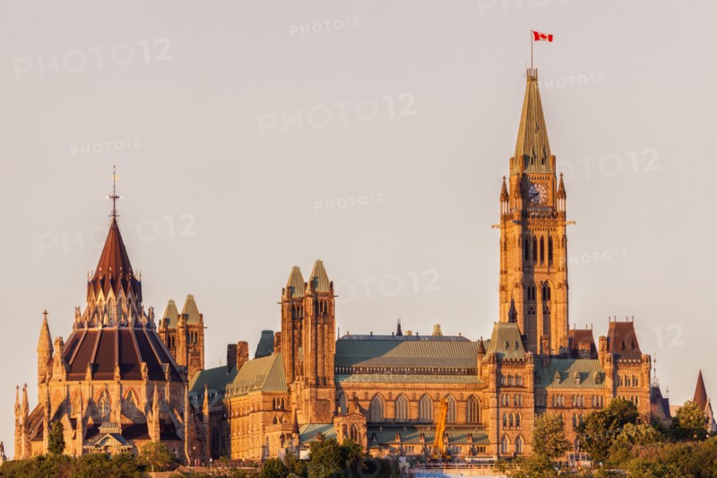 Canada, Ontario, Ottawa, Overcast sky over Parliament Hill
